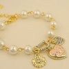 Pearl Love Heart Bracelets Bangles For Women - Jewelry Bohenmia Heart&D with Floral